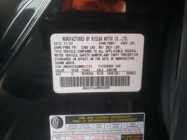 Photo 10 from auction – 2008 INFINITI M35 BASE with VIN JNKAY01E48M602555