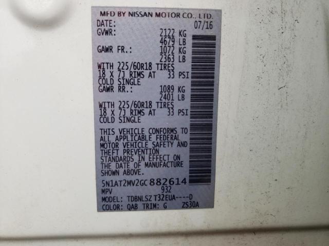 Photo 10 from auction – 2016 NISSAN ROGUE S with VIN 5N1AT2MV2GC882614