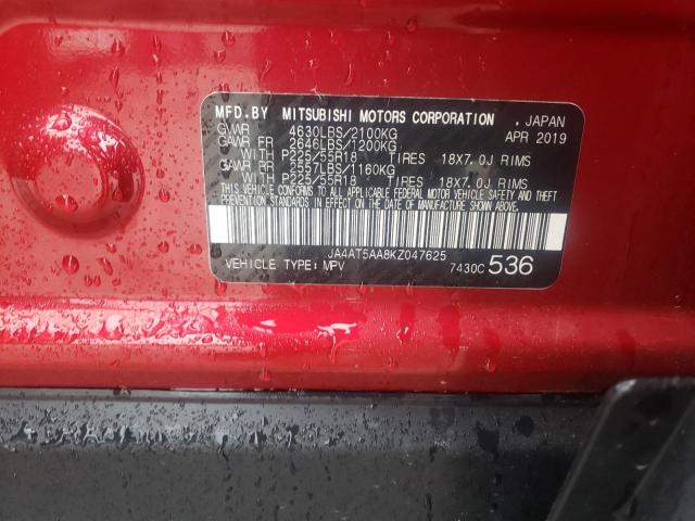 Photo 10 from auction – 2019 MITSUBISHI ECLIPSE CR with VIN JA4AT5AA8KZ047625