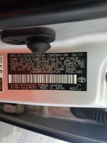 Photo 10 from auction – 2017 TOYOTA PRIUS with VIN JTDKBRFUXH3565528
