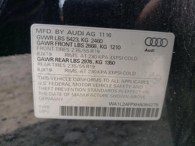 Photo 10 from auction – 2017 AUDI Q5 PREMIUM with VIN WA1L2AFPXHA084278
