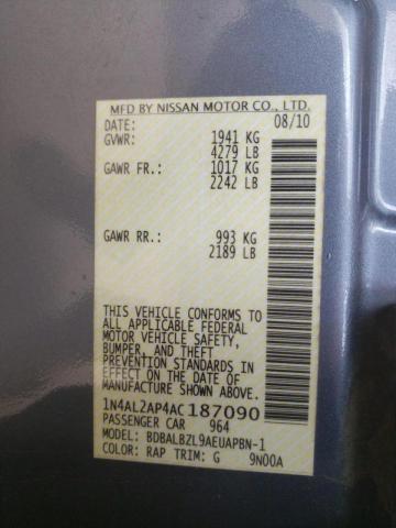 Photo 10 from auction – 2010 NISSAN ALTIMA BAS with VIN 1N4AL2AP4AC187090