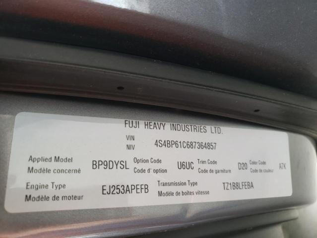 Photo 10 from auction – 2008 SUBARU OUTBACK 2. with VIN 4S4BP61C687364857