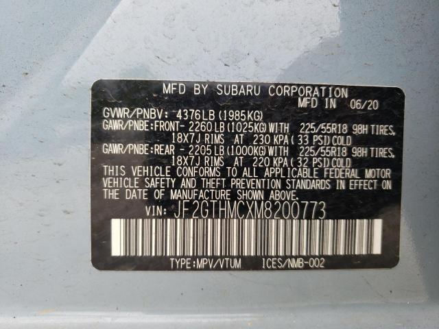 Photo 10 from auction – 2021 SUBARU CROSSTREK with VIN JF2GTHMCXM8200773