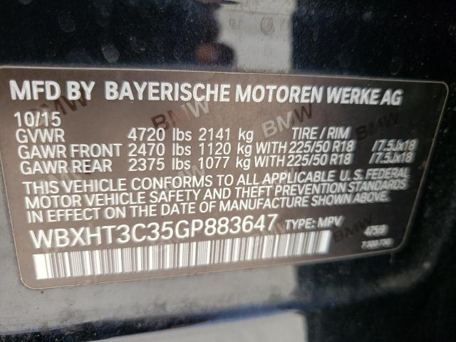 Photo 10 from auction – 2016 BMW X1 XDRIVE2 with VIN WBXHT3C35GP883647