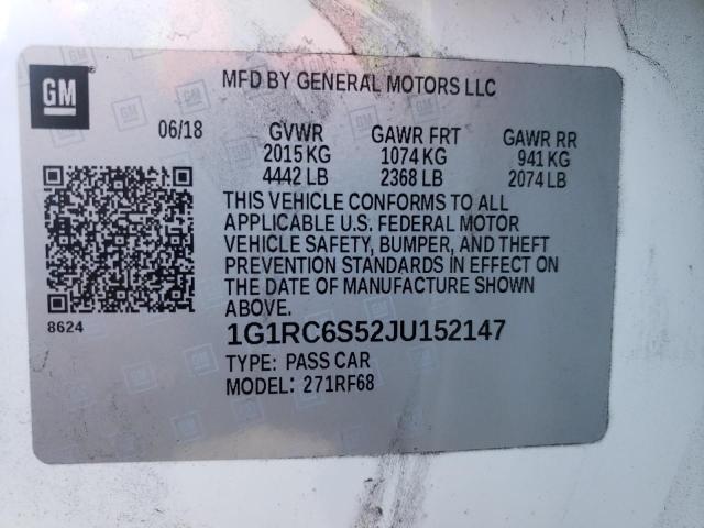 Photo 10 from auction – 2018 CHEVROLET VOLT LT with VIN 1G1RC6S52JU152147