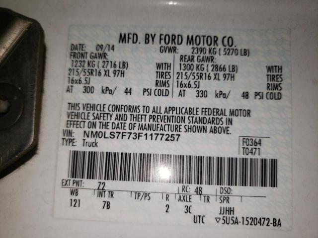 Photo 10 from auction – 2015 FORD VAN with VIN NM0LS7F73F1177257