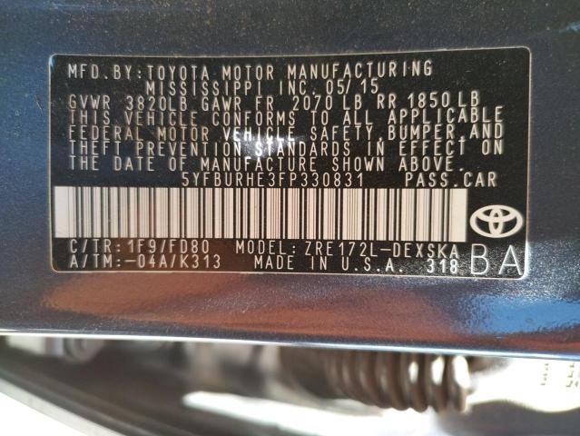 Photo 10 from auction – 2015 TOYOTA COROLLA L with VIN 5YFBURHE3FP330831
