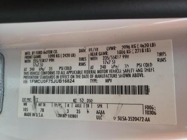 Photo 10 from auction – 2018 FORD ESCAPE S with VIN 1FMCU0F75JUB16824