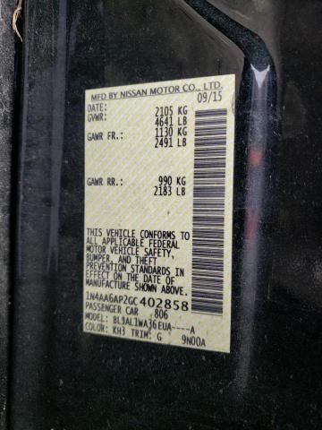 Photo 10 from auction – 2016 NISSAN MAXIMA 3.5 with VIN 1N4AA6AP2GC402858