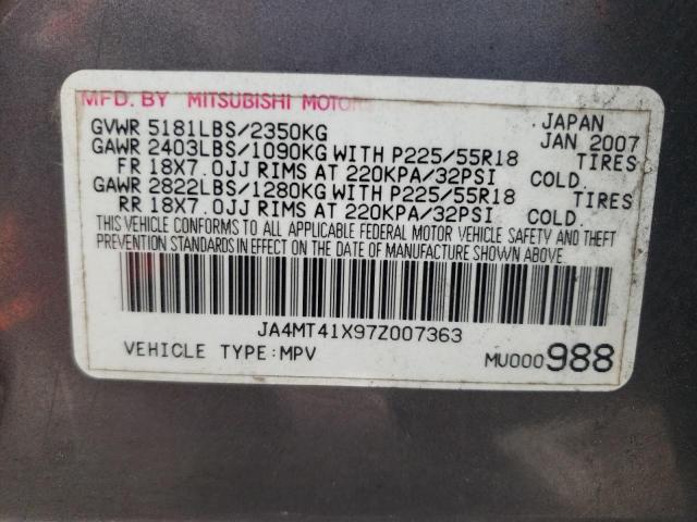 Photo 10 from auction – 2007 MITSUBISHI OUTLANDER with VIN JA4MT41X97Z007363