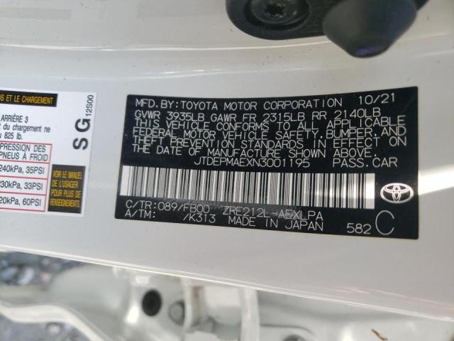 Photo 10 from auction – 2022 TOYOTA COROLLA LE with VIN JTDEPMAEXN3001195