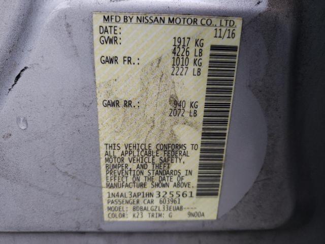 Photo 10 from auction – 2017 NISSAN ALTIMA 2.5 with VIN 1N4AL3AP1HN325561