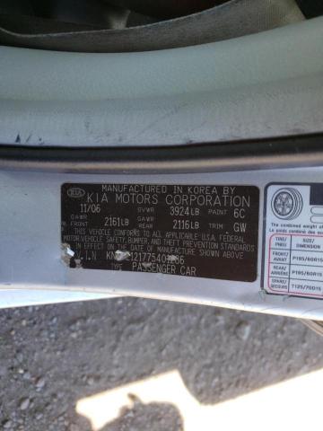 Photo 10 from auction – 2007 KIA SPECTRA EX with VIN KNAFE121775401286
