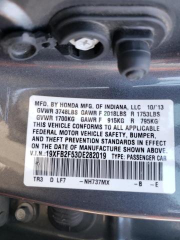 Photo 10 from auction – 2013 HONDA CIVIC LX with VIN 19XFB2F53DE282019