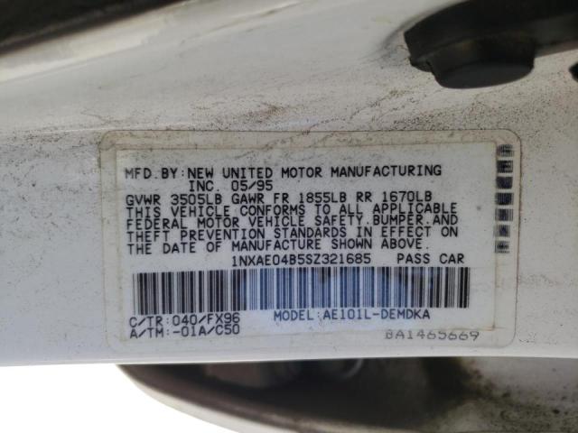 Photo 10 from auction – 1995 TOYOTA COROLLA with VIN 1NXAE04B5SZ321685