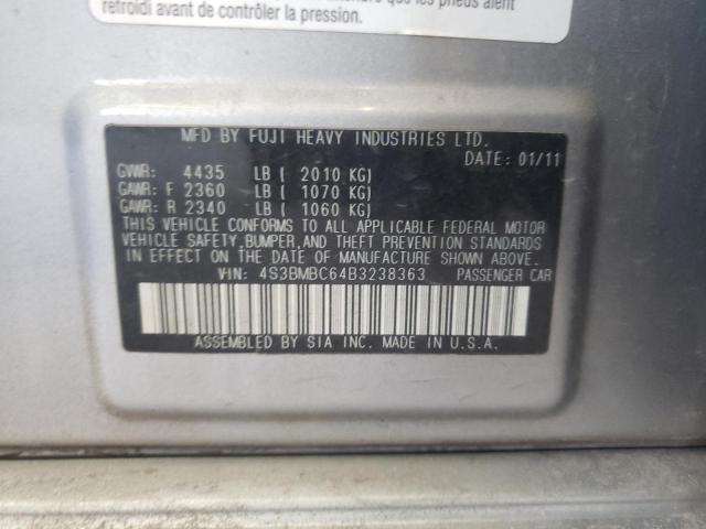 SUBARU LEGACY 2.5 2011 with VIN 4S3BMBC64B3238363 - Photo from auction