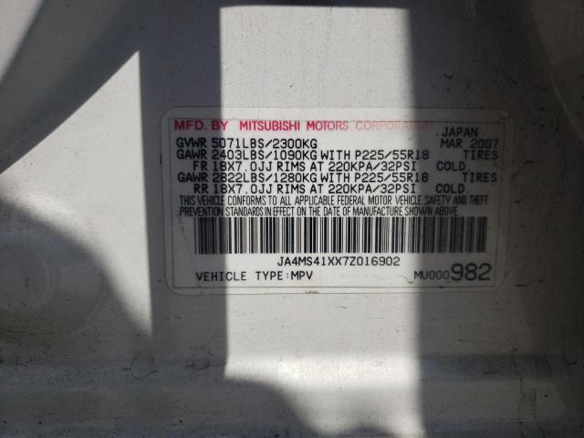 Photo 10 from auction – 2007 MITSUBISHI OUTLANDER with VIN JA4MS41XX7Z016902
