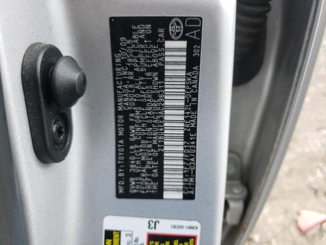 Photo 10 from auction – 2010 TOYOTA COROLLA BA with VIN 2T1BU4EE3AC296311