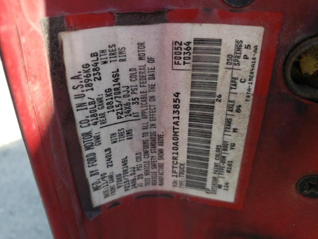 Photo 10 from auction – 1991 FORD RANGER with VIN 1FTCR10A0MTA13854