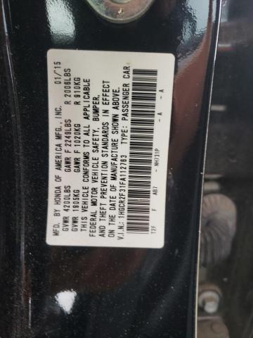 Photo 10 from auction – 2015 HONDA ACCORD with VIN 1HGCR2F31FA112763
