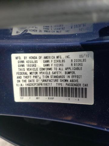 Photo 10 from auction – 2015 HONDA ACCORD LX with VIN 1HGCR2F38FA198217