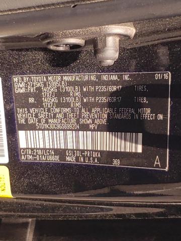 Photo 10 from auction – 2016 TOYOTA SIENNA XLE with VIN 5TDYK3DC9GS699204