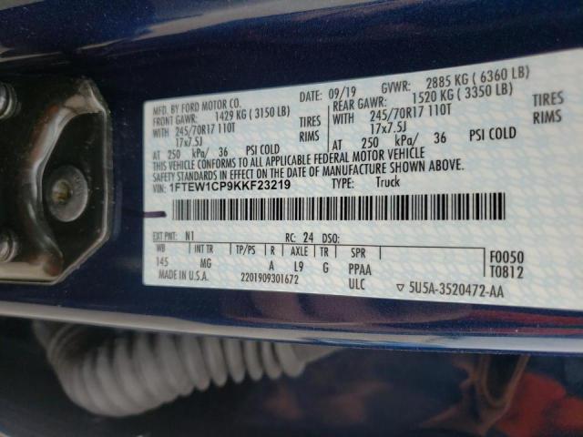Photo 10 from auction – 2019 FORD F150 SUPER with VIN 1FTEW1CP9KKF23219