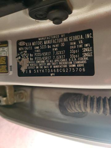 Photo 10 from auction – 2012 KIA SORENTO BA with VIN 5XYKTDA68CG275706