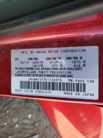Photo 10 from auction – 2014 MAZDA 3 TOURING with VIN JM1BM1V77E1126978