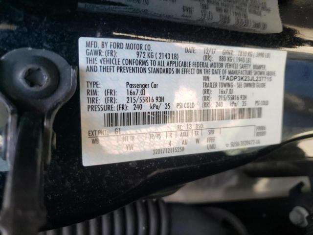 Photo 10 from auction – 2018 FORD FOCUS SE with VIN 1FADP3K23JL237715