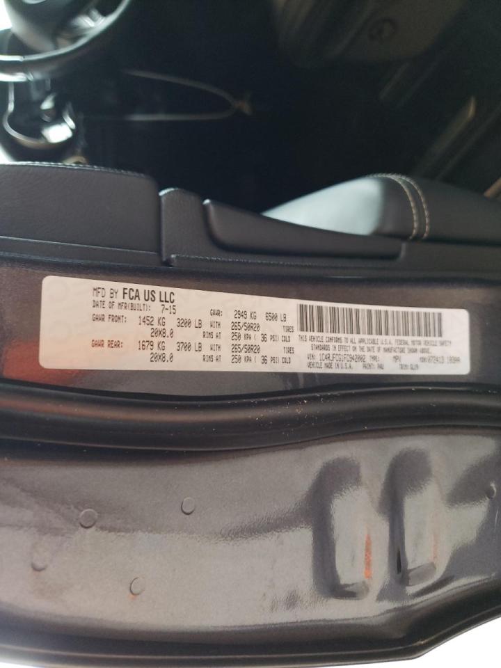 Photo 10 from auction – 2015 JEEP GRAND CHER with VIN 1C4RJFCG1FC942002