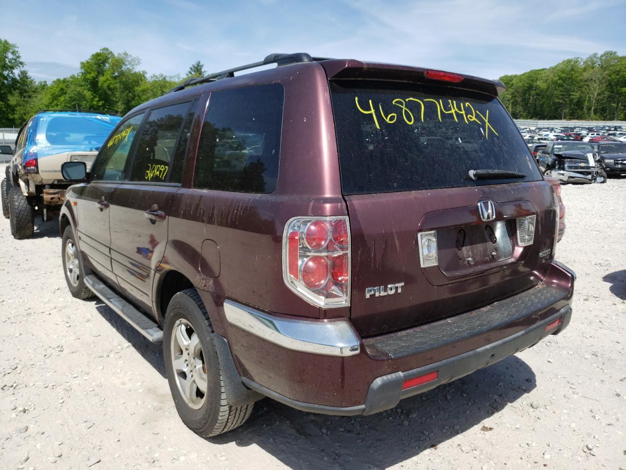 Photo 3 from auction – 2007 HONDA PILOT EXL with VIN 2HKYF18557H501583