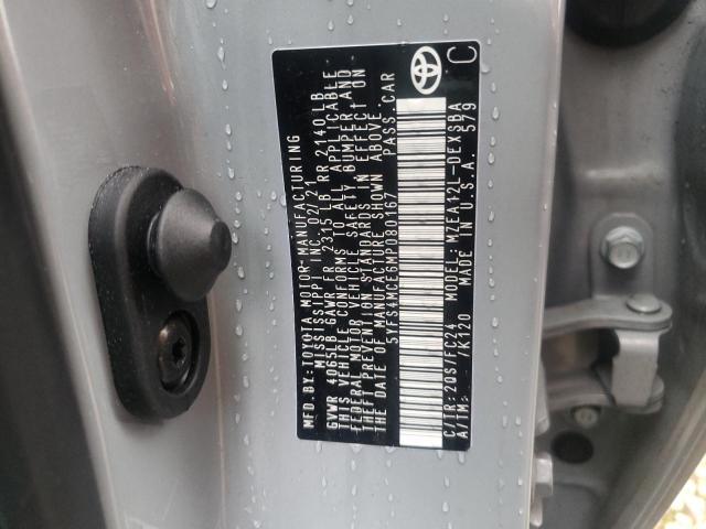 Photo 10 from auction – 2021 TOYOTA COROLLA SE with VIN 5YFS4MCE6MP080167