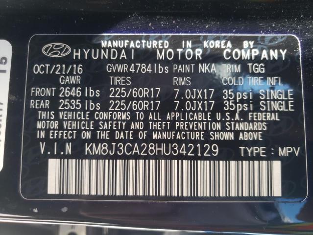 Photo 10 from auction – 2017 HYUNDAI TUCSON LIM with VIN KM8J3CA28HU342129
