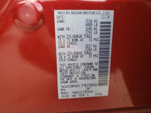 Photo 10 from auction – 2015 NISSAN ROGUE S with VIN 5N1AT2MT6FC797000