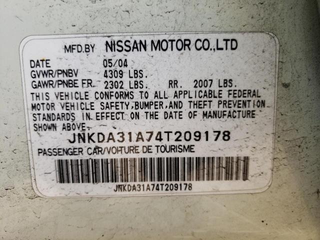 Photo 10 from auction – 2004 INFINITI I35 with VIN JNKDA31A74T209178