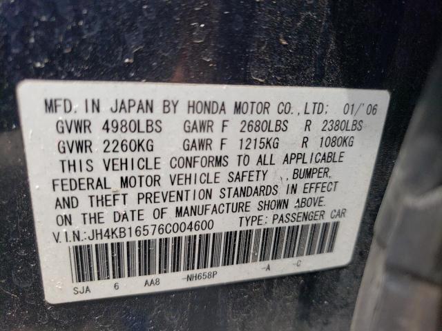 Photo 10 from auction – 2006 ACURA RL with VIN JH4KB16576C004600