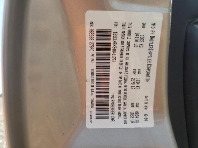 Photo 10 from auction – 2004 DODGE STRATUS SX with VIN 1B3EL46X94N401761