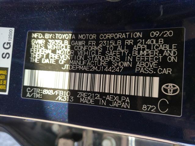 Photo 10 from auction – 2021 TOYOTA COROLLA LE with VIN JTDEPMAE2MJ144247