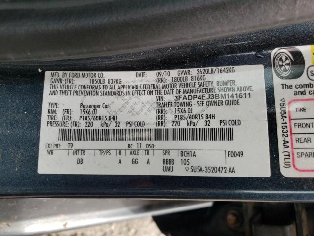 Photo 10 from auction – 2011 FORD FIESTA SE with VIN 3FADP4EJ3BM141611