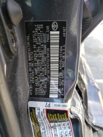 Photo 10 from auction – 2012 TOYOTA CAMRY BASE with VIN 4T1BF1FK7CU199739