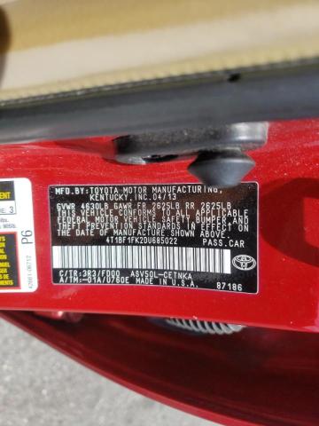 Photo 10 from auction – 2013 TOYOTA CAMRY L with VIN 4T1BF1FK2DU685022