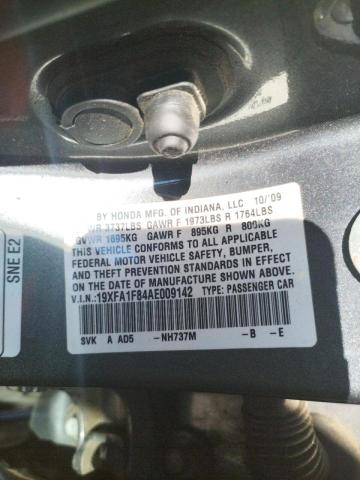Photo 10 from auction – 2010 HONDA CIVIC EX with VIN 19XFA1F84AE009142
