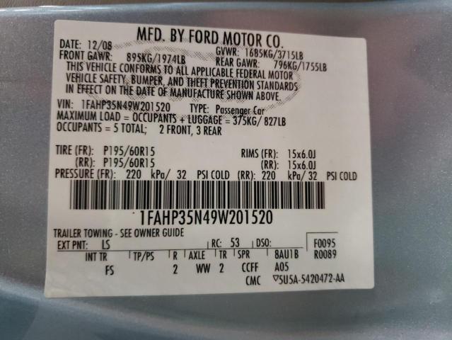 Photo 10 from auction – 2009 FORD FOCUS SE with VIN 1FAHP35N49W201520