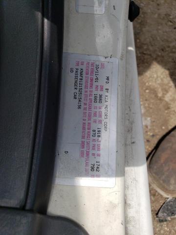 Photo 10 from auction – 2002 KIA SPECTRA BA with VIN KNAFB121525154156