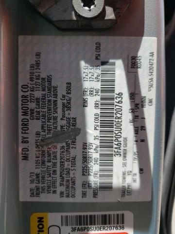 Photo 10 from auction – 2014 FORD FUSION TIT with VIN 3FA6P0SU0ER207636