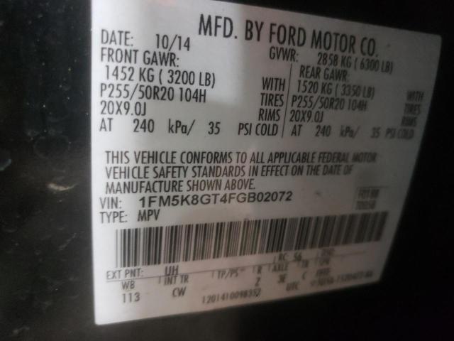 Photo 10 from auction – 2015 FORD EXPLORER S with VIN 1FM5K8GT4FGB02072