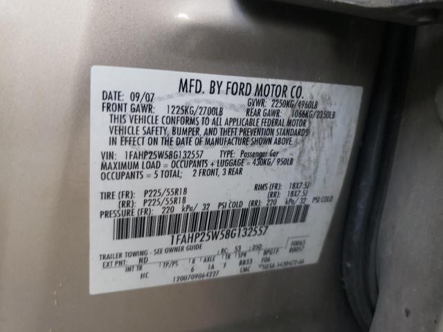 Photo 10 from auction – 2008 FORD TAURUS LIM with VIN 1FAHP25W58G132557