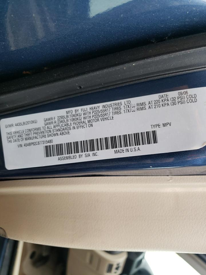 Photo 10 from auction – 2007 SUBARU OUTBACK OU with VIN 4S4BP62C877315480
